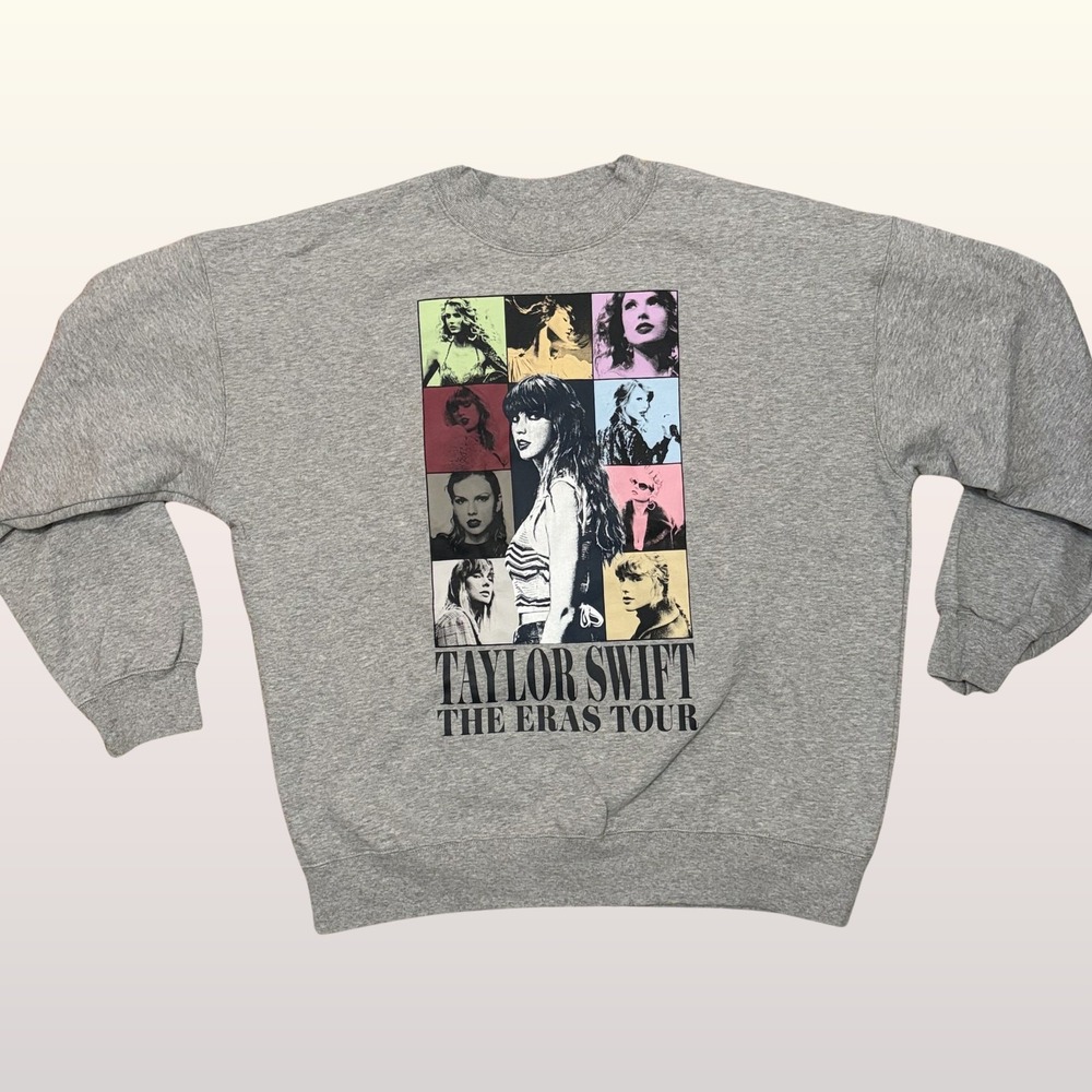 NEW Taylor Swift The Eras Tour Crewneck Sweatshirt 2XL Heather Gray Graphic